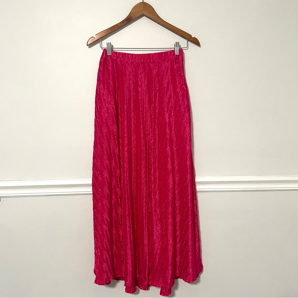 Anthropologie x Maeve • pleated shine women's midi skirt sz S - Picture 6 of 9